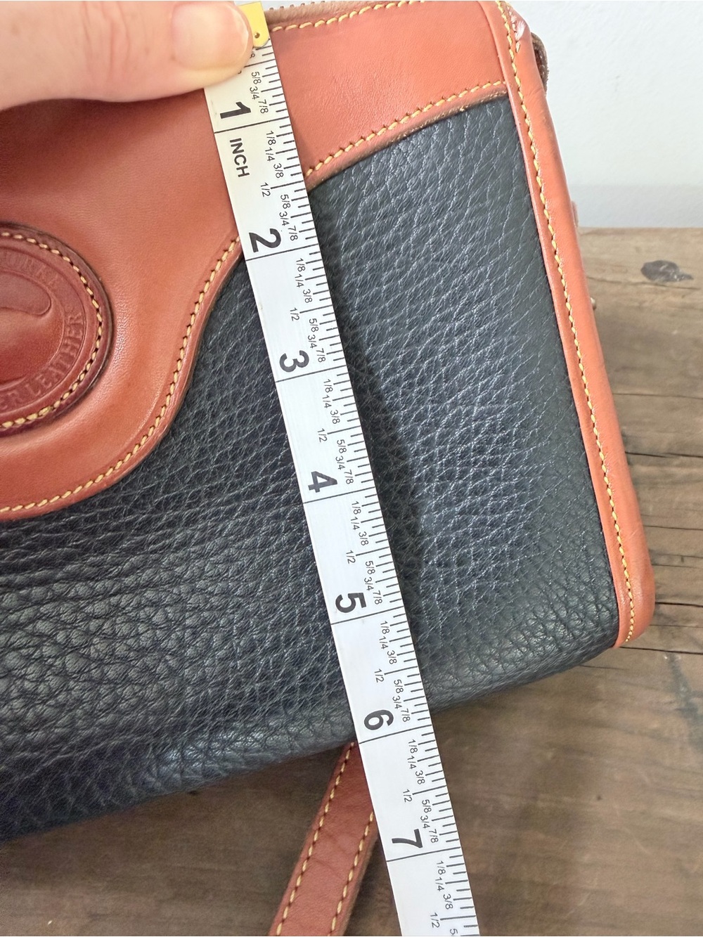 Dooney & Bourke Vintage All-Weather Leather Black/Brown Pebbled Crossbody Bag - Picture 10 of 11